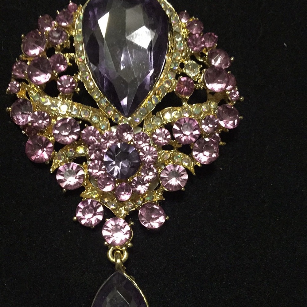 💐🔵Teardrop Dangling Rhinestone Brooch - Picture 5 of 7